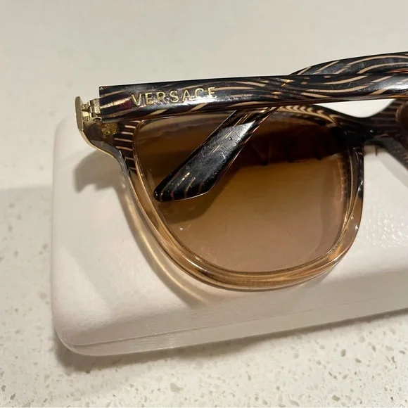 Versace Brown and Gold Sunglasses - Picture 5 of 16